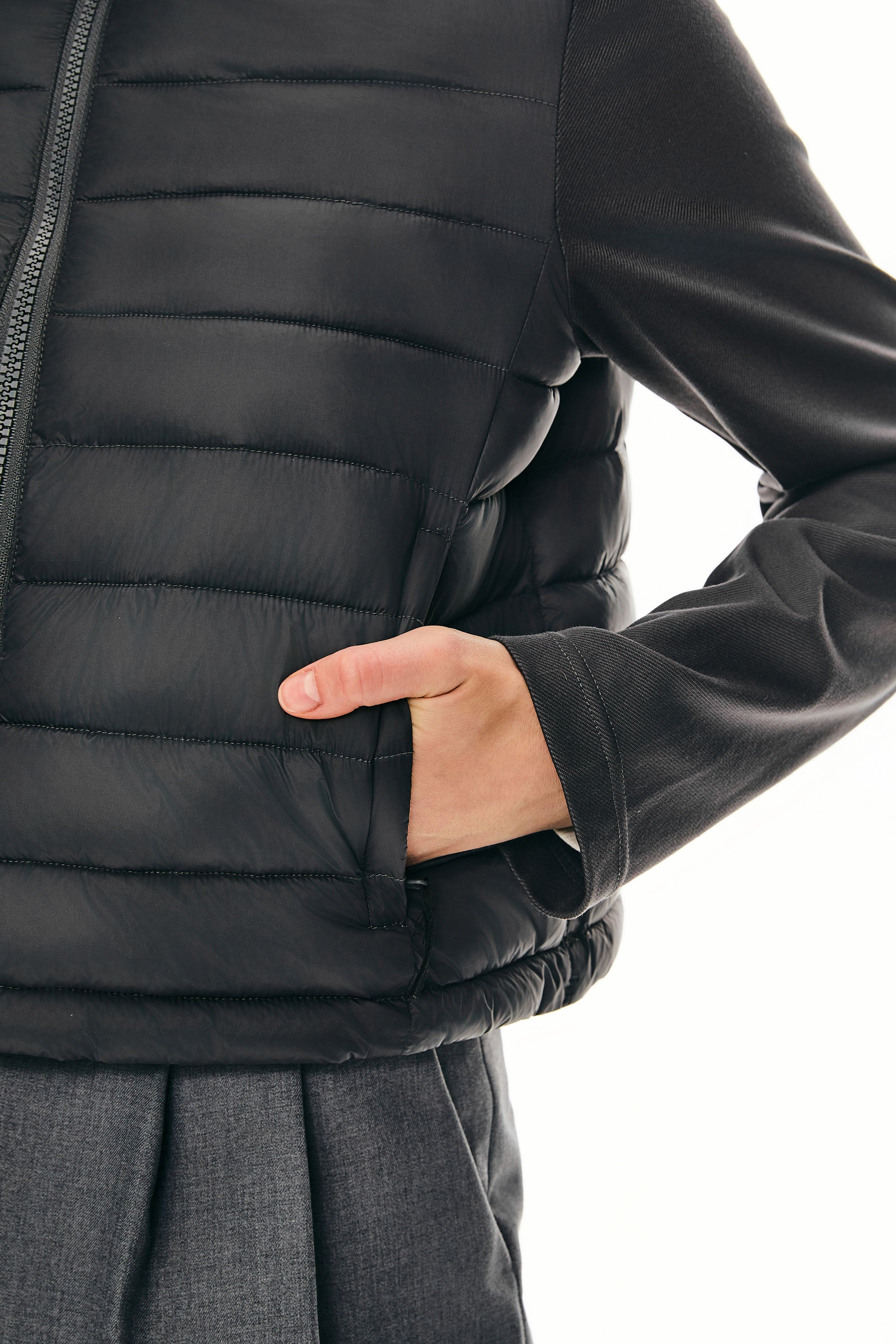 Orolay Lightweight Jacket Quilted Puffer Hybrid Breathable #color_darkgray