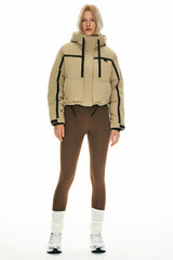 orolay Cropped Puffer Jacket Winter Quilted #color_khaki