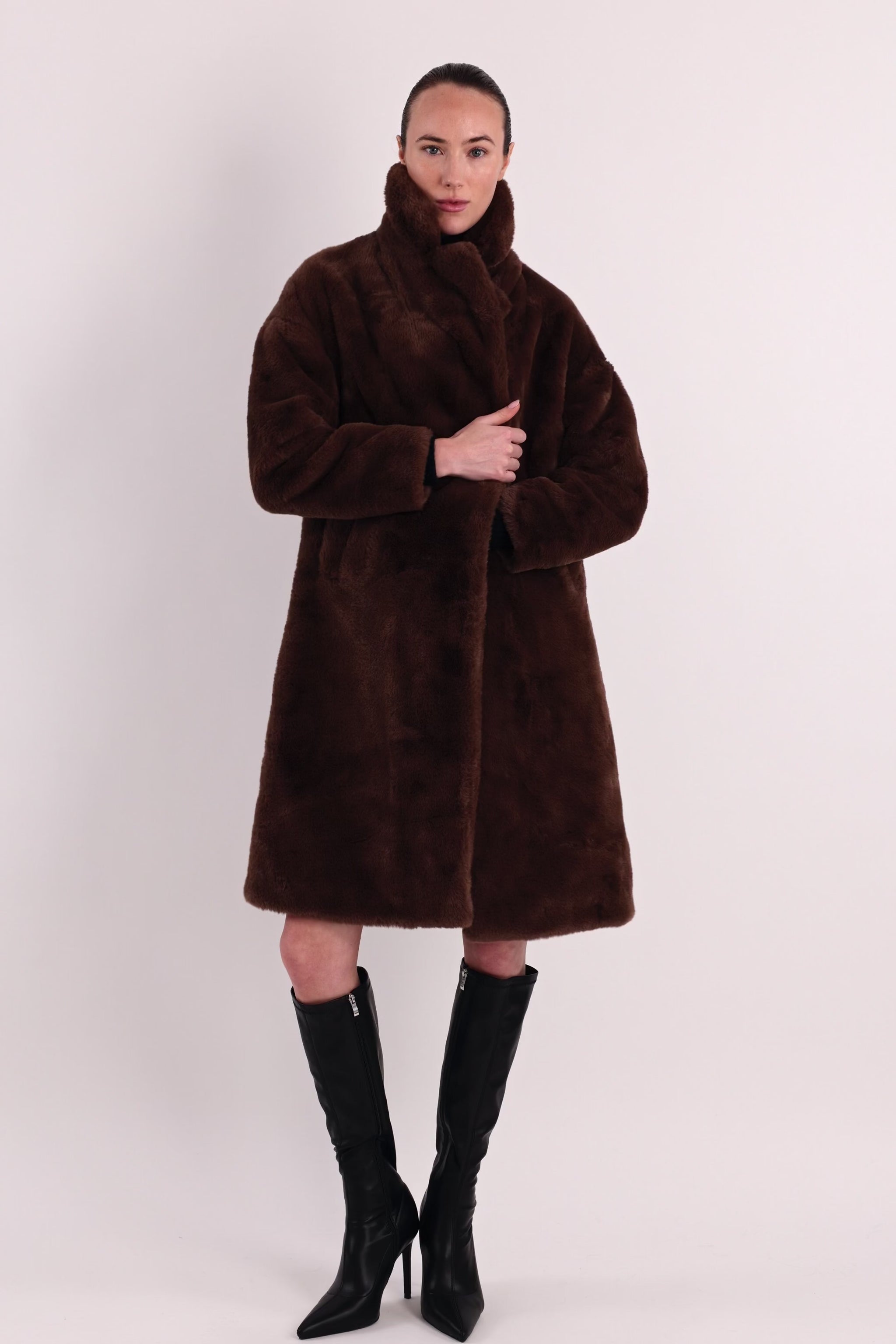Orolay-Long Teddy Coat-#color_army green,coffee,black,pink,beige,Nuthatch,Shadow Gray