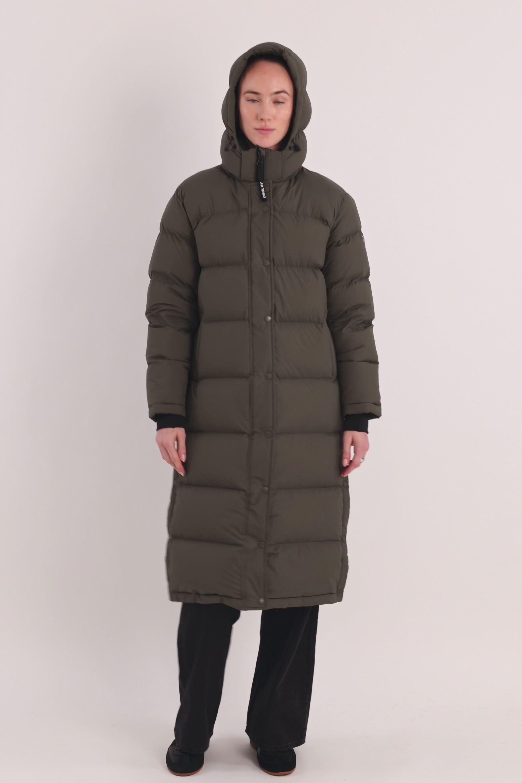 Orolay-Aurora Long Down Parka-#color_army green