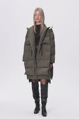 Orolay-Long Winter Puffer Jacket #color_Black,Frosted Almond,Chive