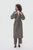 Oversized Long Pea Coat from Orolay - #color_Brown stripes, Black stripes