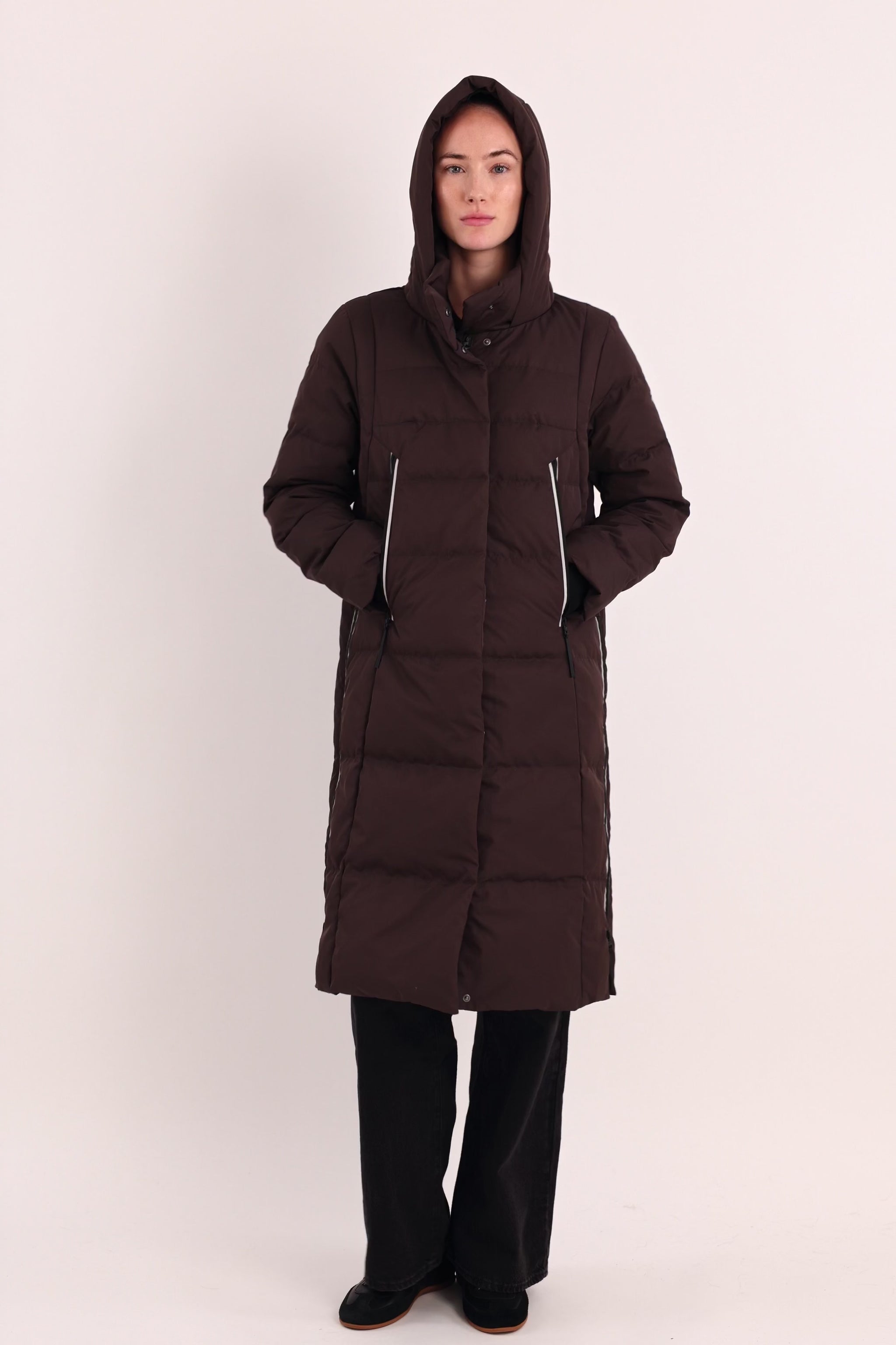 Orolay-Knee Length Thickened Down Jacket-#color_COFFEE