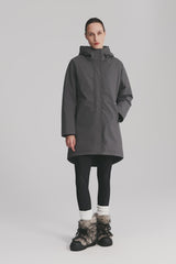 Mid-Length Windproof Parka Coat #color_gray,black,beige