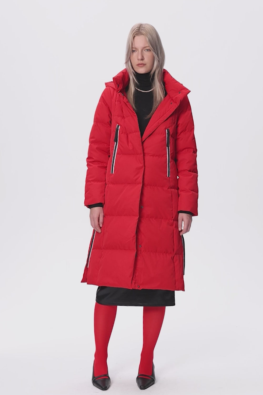 Orolay-Knee Length Thickened Down Jacket-#color_Old Gold,Black,White,Racing Red