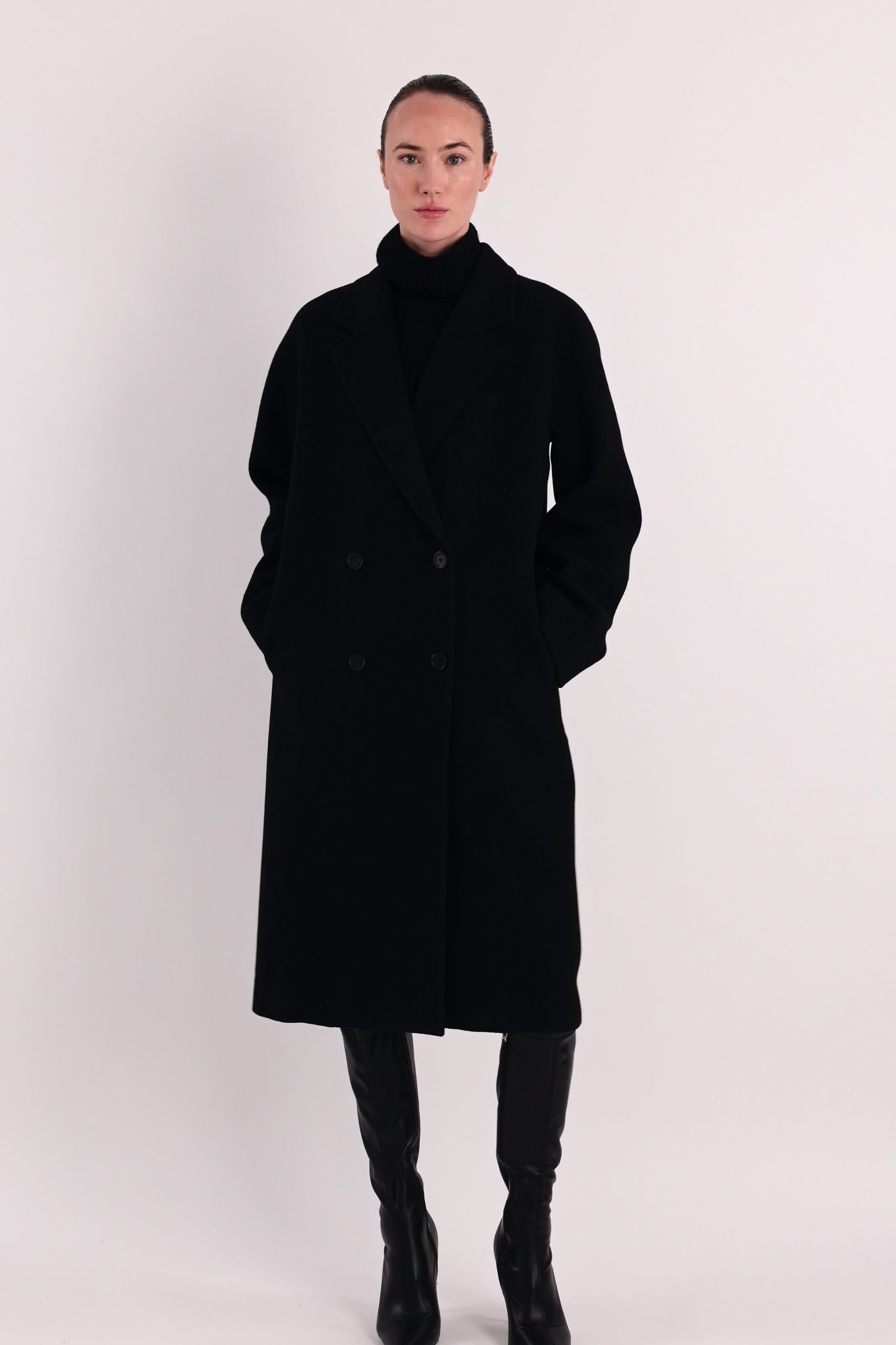Maxi Wool Coat 2-Button OROLAY #color_black