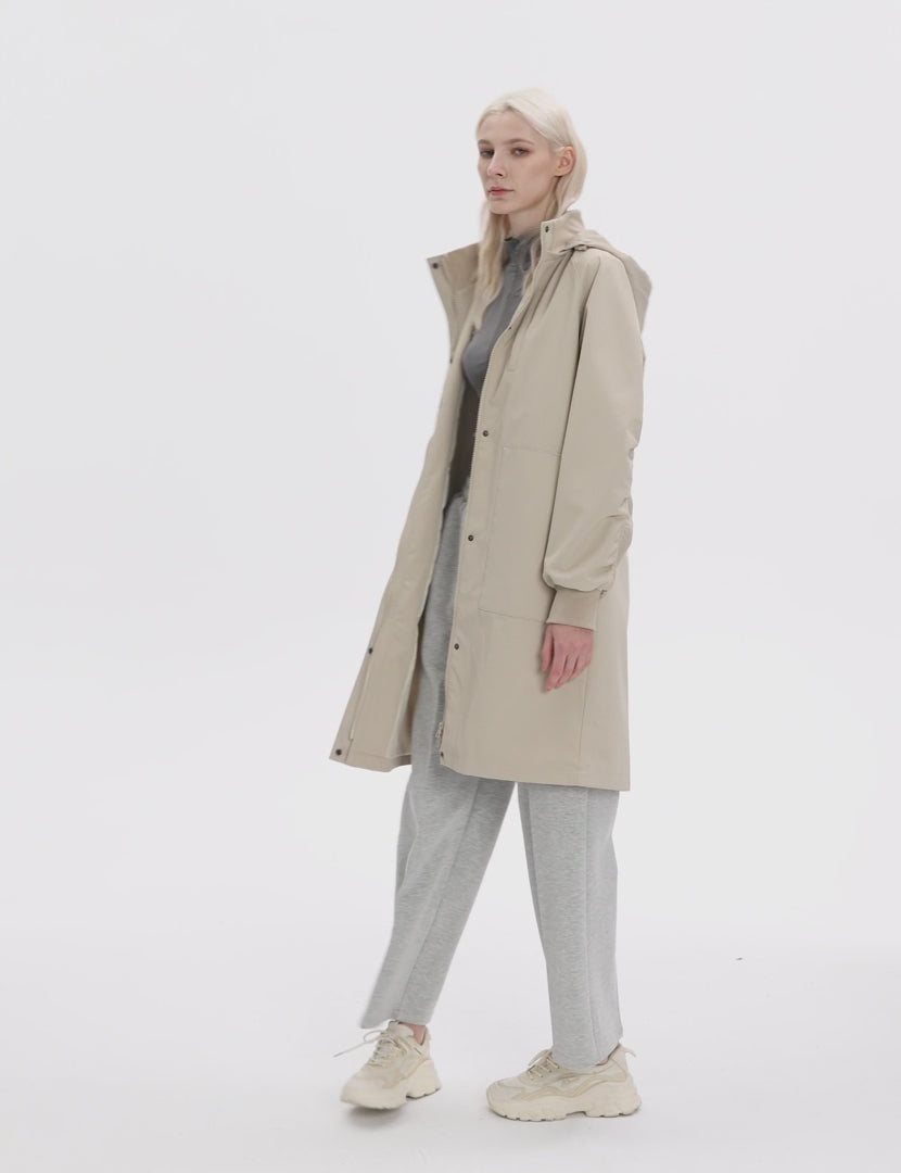 Orolay-Hooded Belted Trench-#color_Beige,Black,Peat Moss