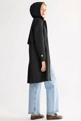 Orolay-Single-Breasted Trench-#color_Black