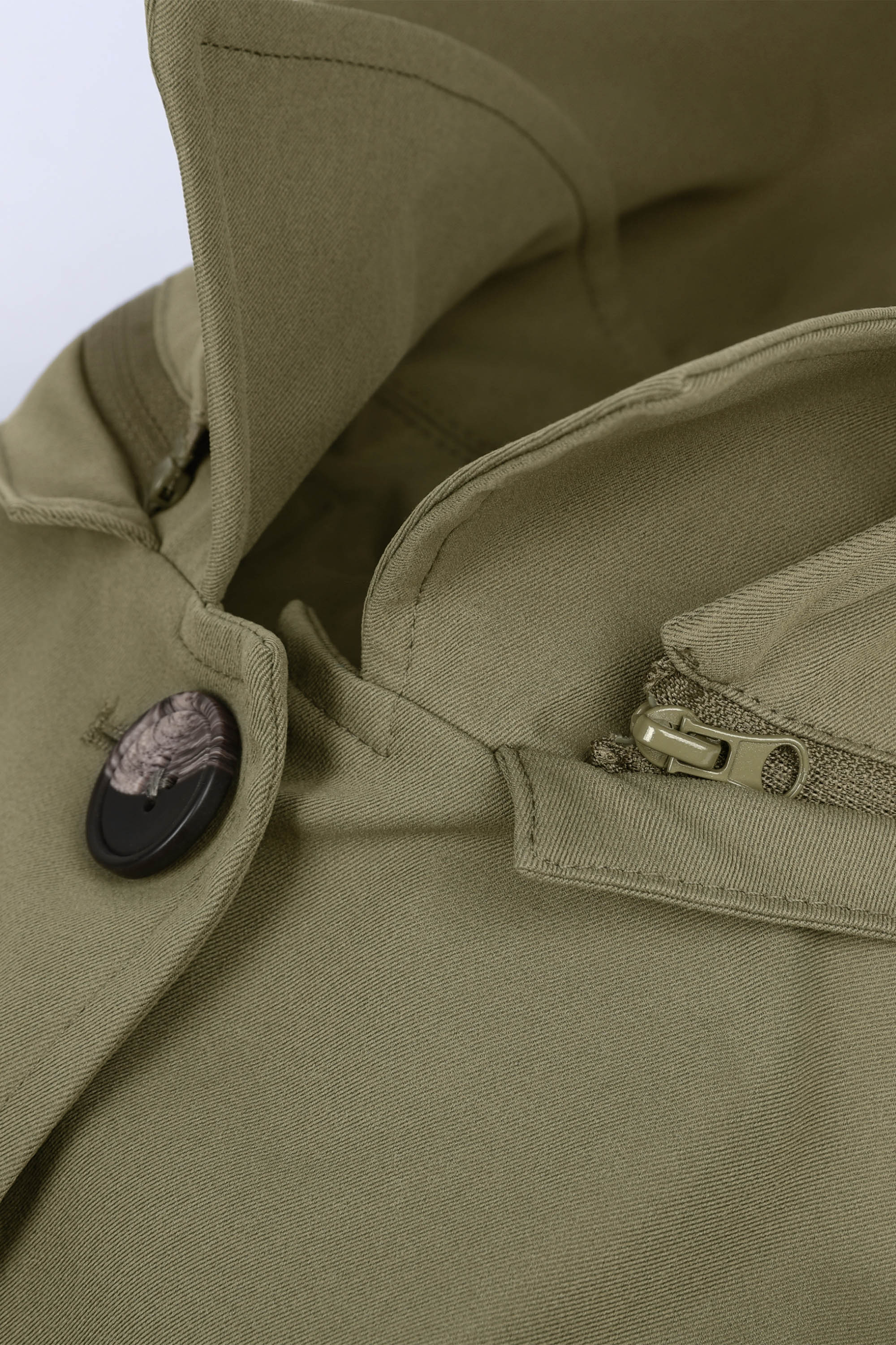 Orolay-Single-Breasted Trench-#color_Army Green