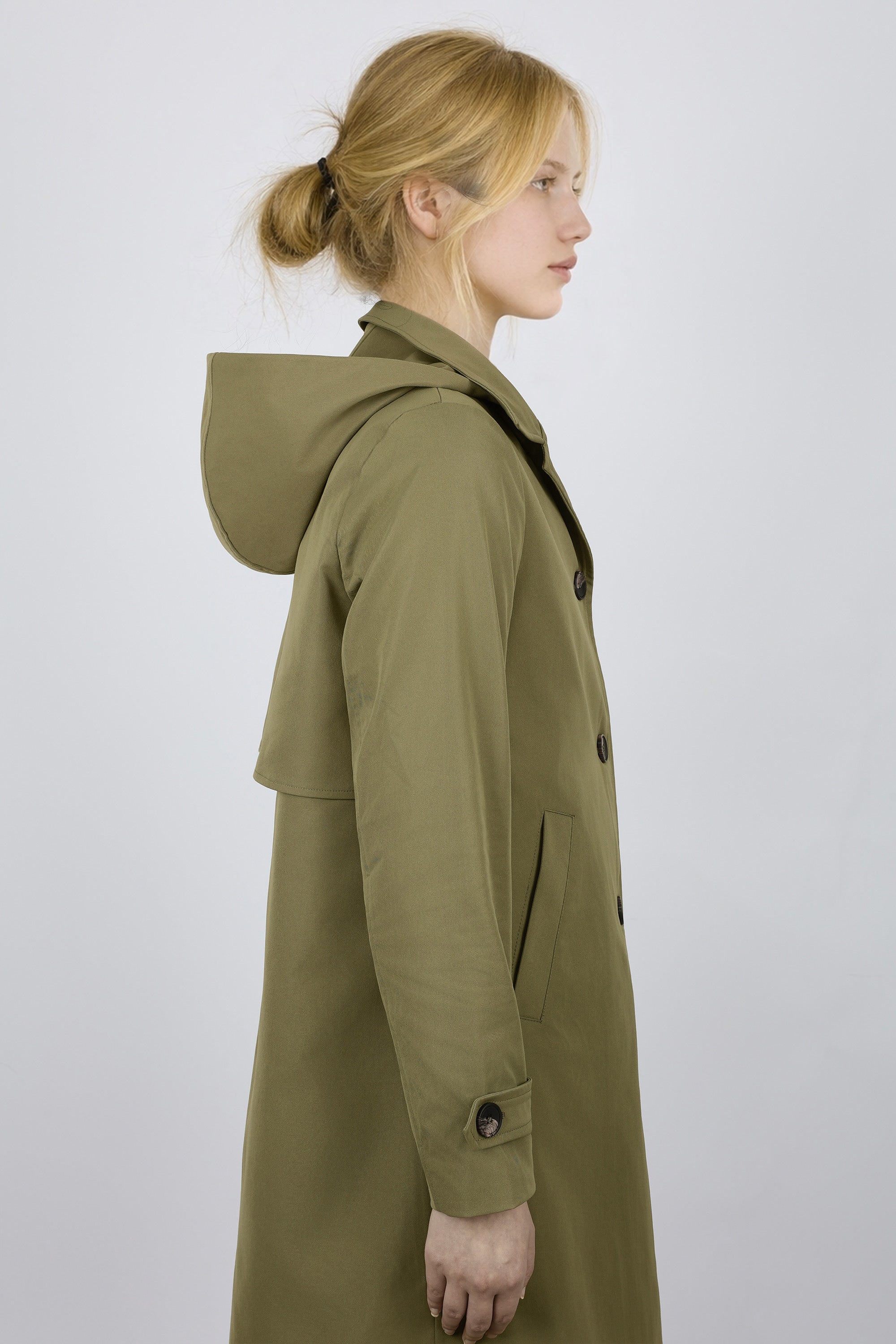 Orolay-Single-Breasted Trench-#color_Army Green