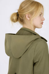 Orolay-Single-Breasted Trench-#color_Army Green
