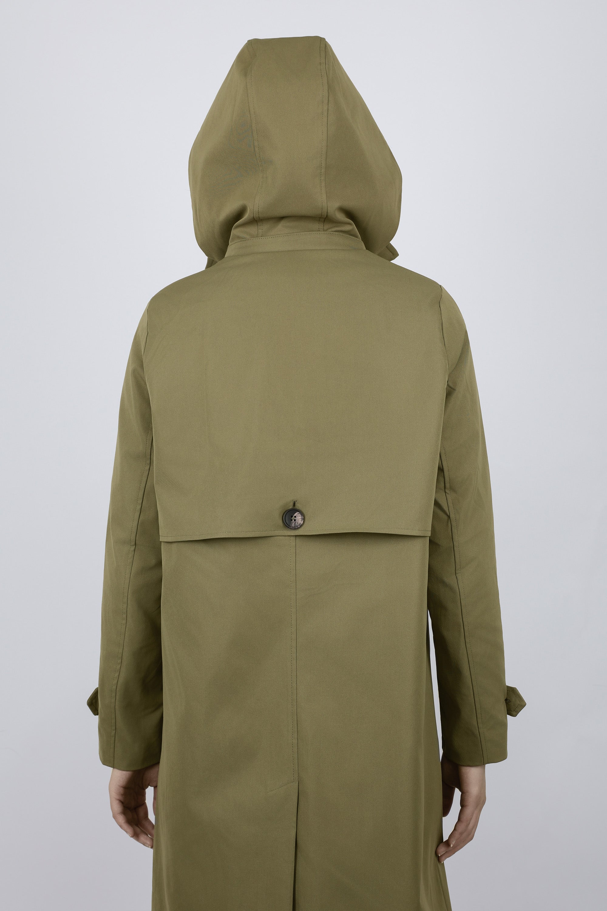 Orolay-Single-Breasted Trench-#color_Army Green