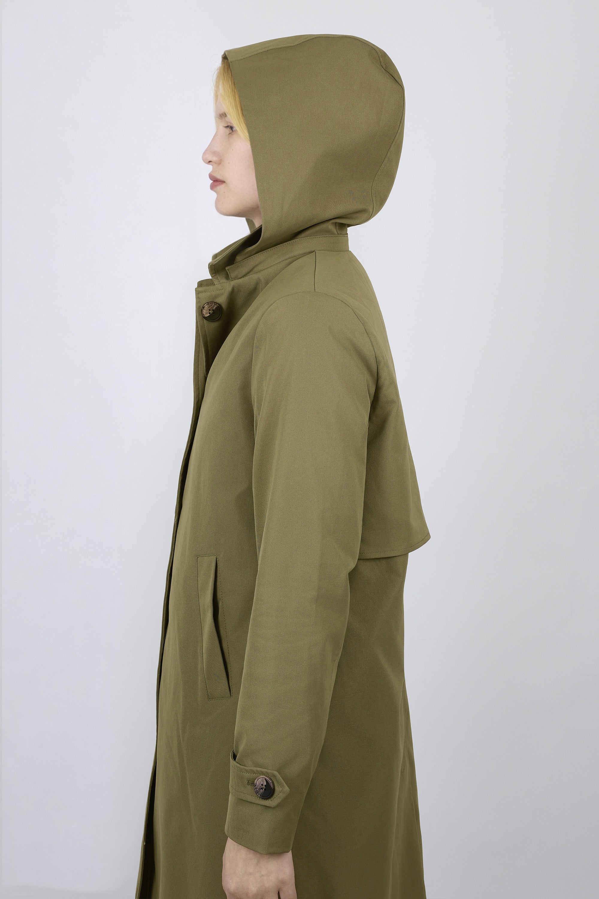 Orolay-Single-Breasted Trench-#color_Army Green