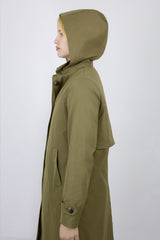 Orolay-Single-Breasted Trench-#color_Army Green