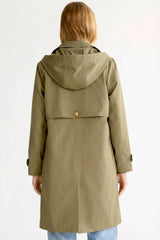 Orolay-Single-Breasted Trench-#color_Army Green