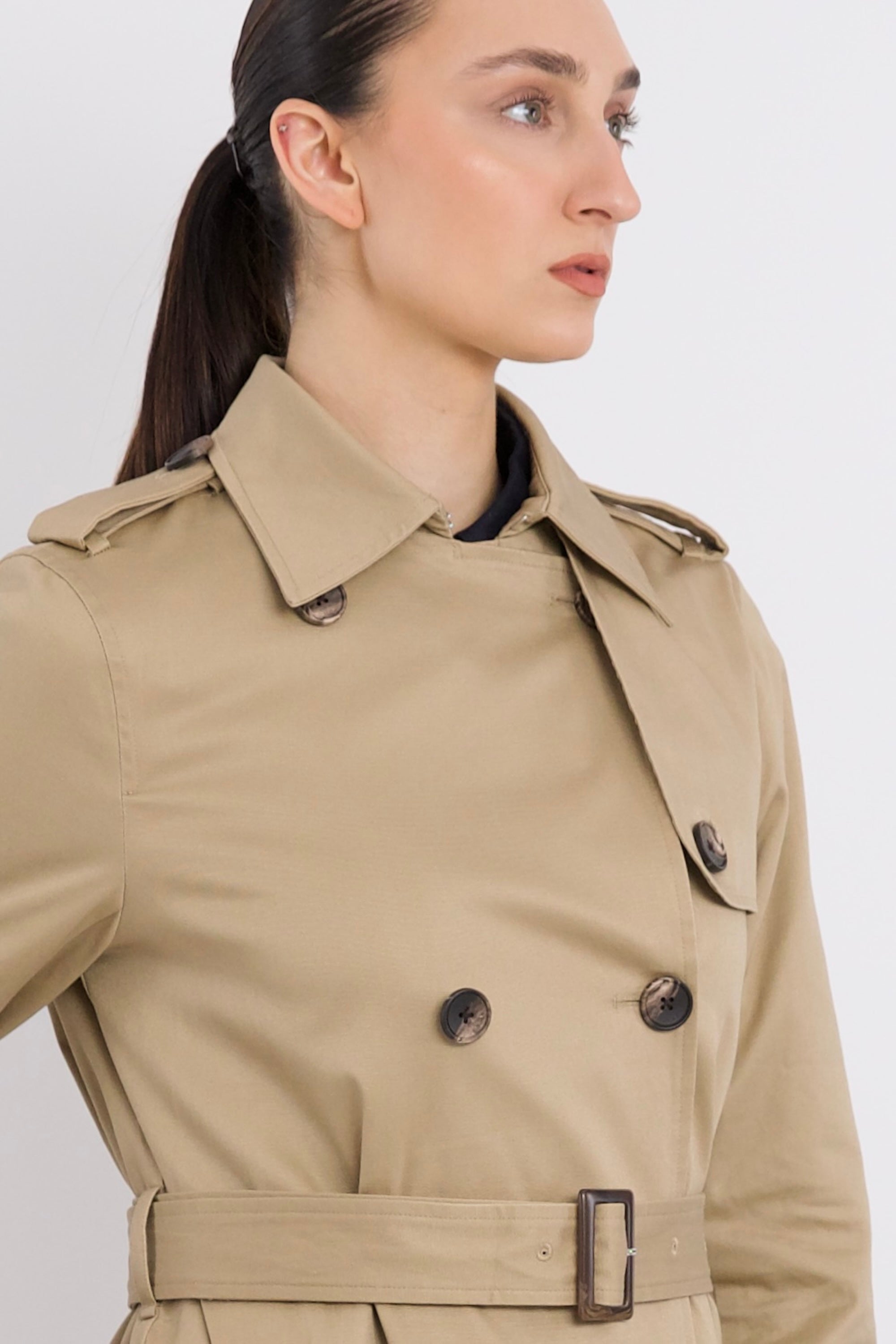 Maxi Length Classic Trench Coat Orolay #color_Khaki